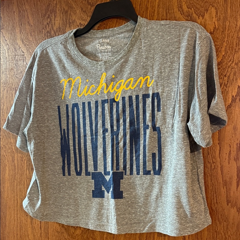 Pressbox Gray Michigan Wolverines Tee